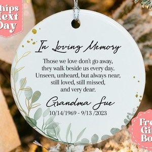 Personalized Memorial Christmas Ornament  Custom In Loving Memory Christmas